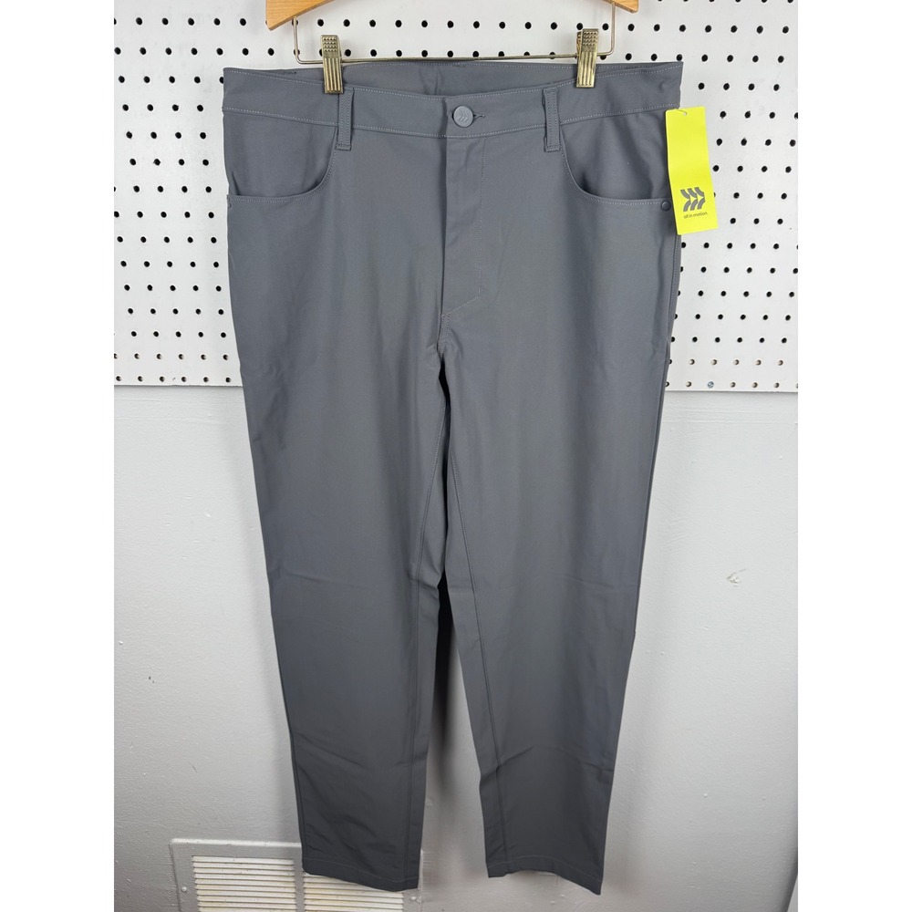 All in Motion Mens Golf Pants Dark Grey 34x32 Stretch Performance Chino 3G91G4